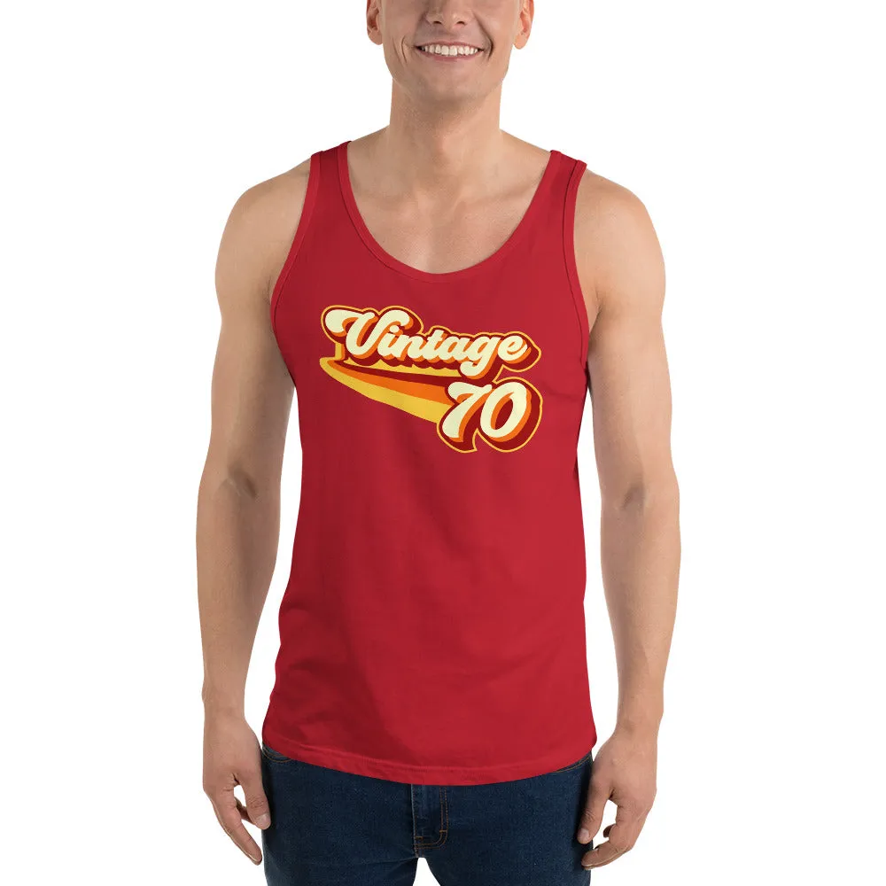 Vintage 1970 Warm Retro Lines Unisex  Tank Top