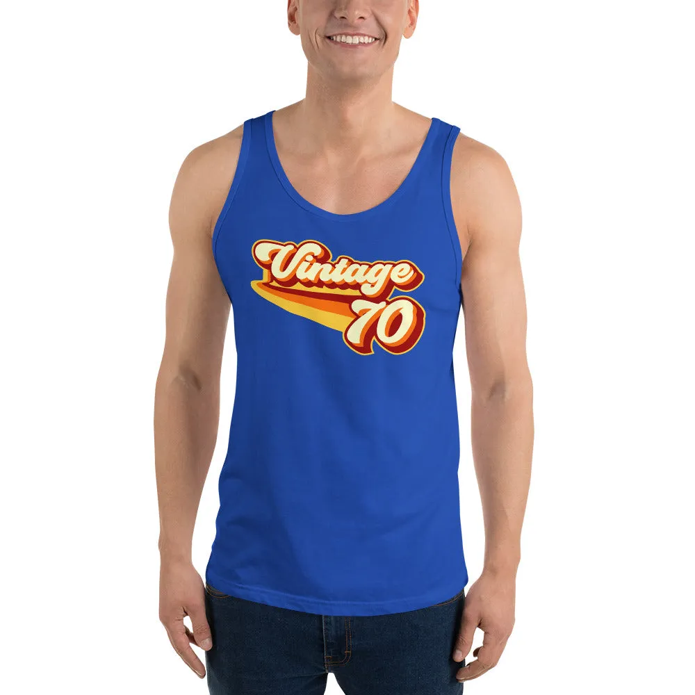 Vintage 1970 Warm Retro Lines Unisex  Tank Top