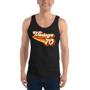 Vintage 1970 Warm Retro Lines Unisex  Tank Top