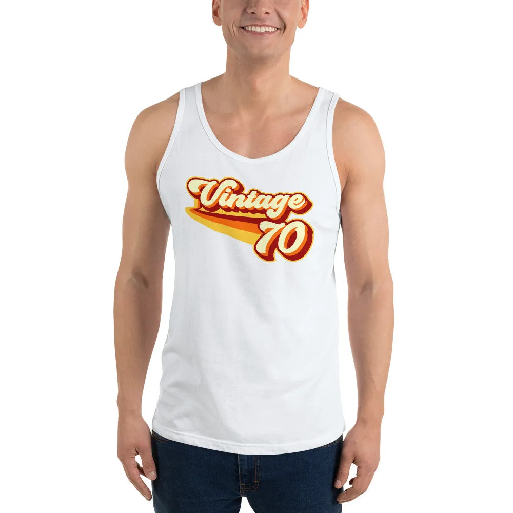 Vintage 1970 Warm Retro Lines Unisex  Tank Top