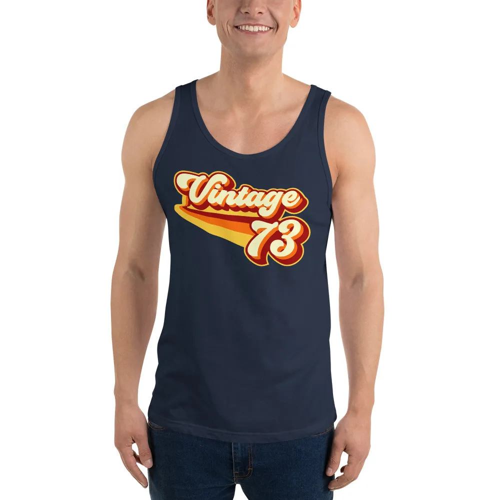 Vintage 1973 Warm Retro Lines Unisex  Tank Top