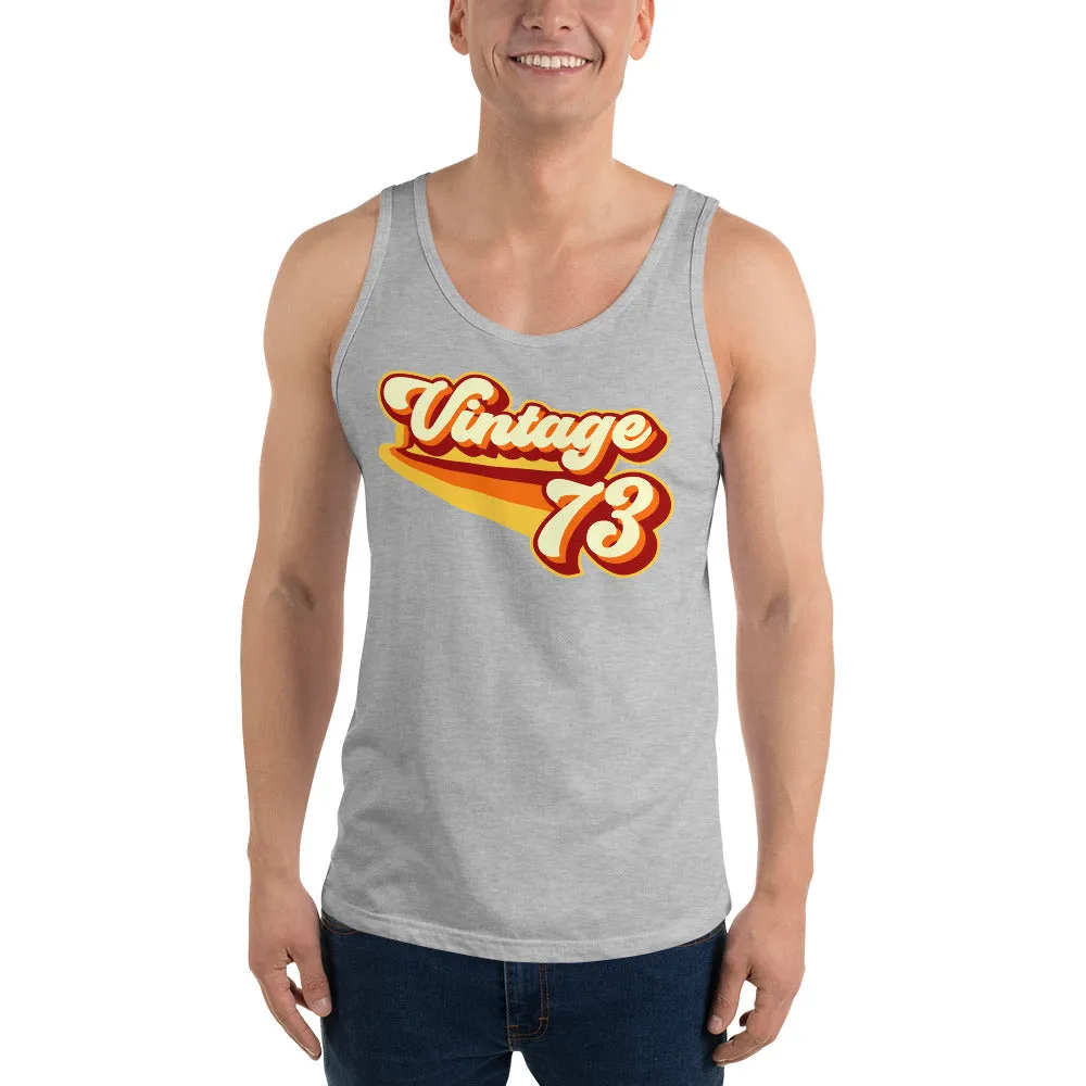 Vintage 1973 Warm Retro Lines Unisex  Tank Top