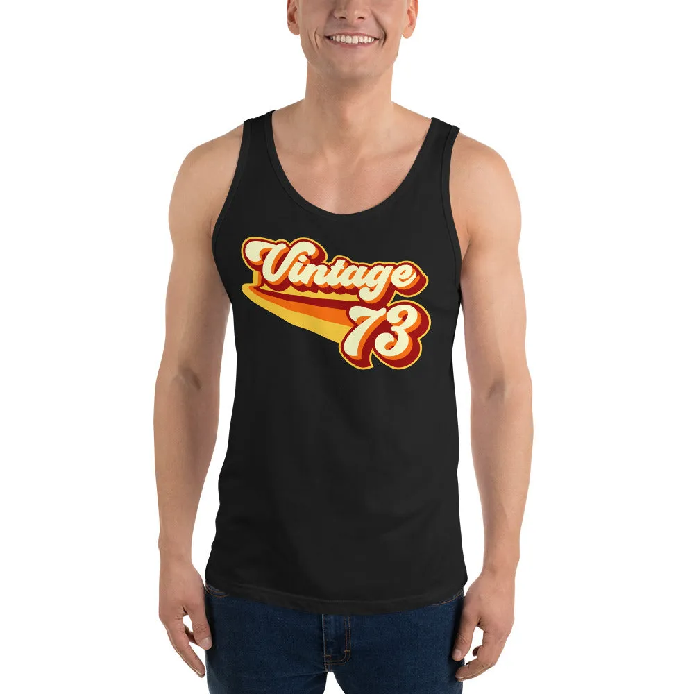 Vintage 1973 Warm Retro Lines Unisex  Tank Top