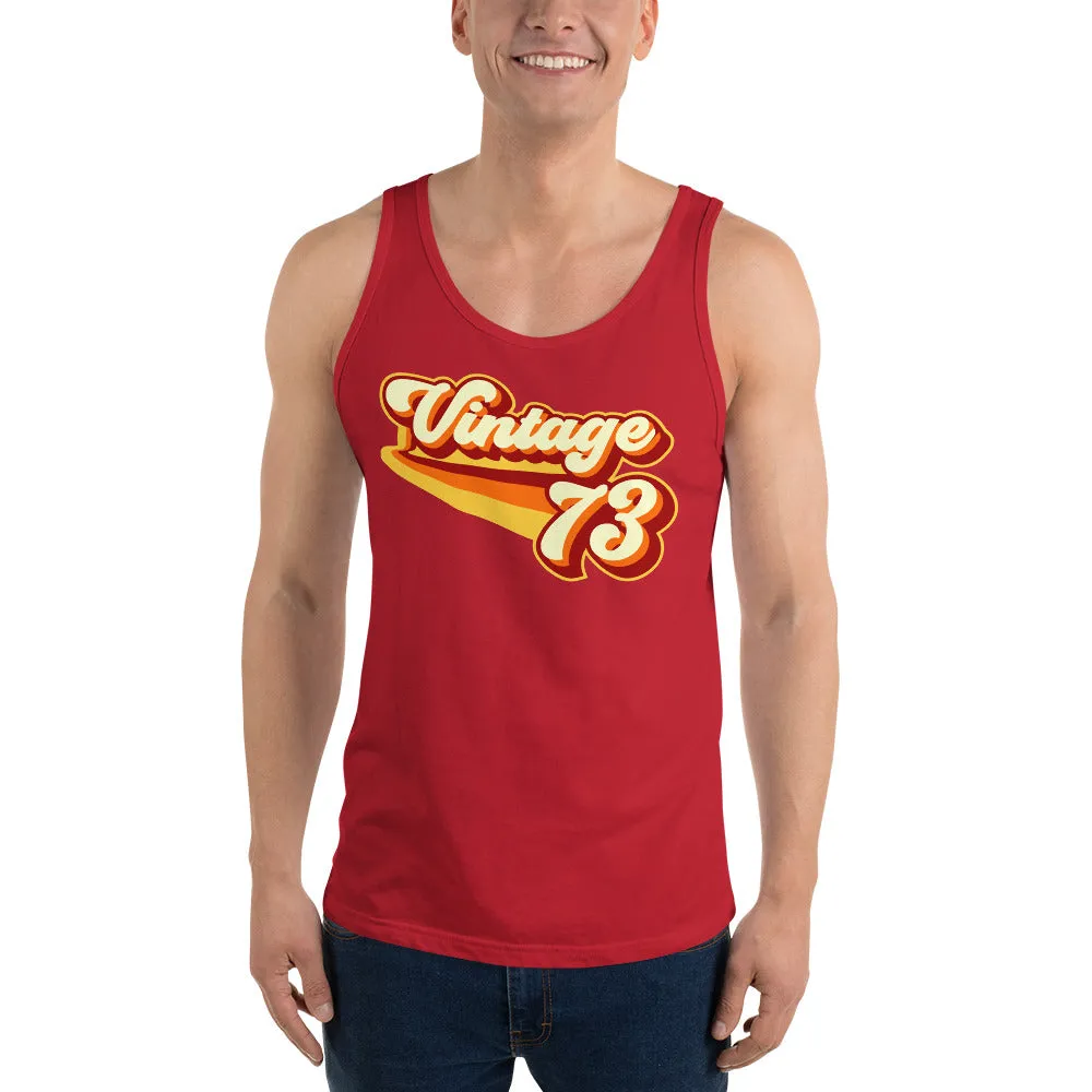 Vintage 1973 Warm Retro Lines Unisex  Tank Top