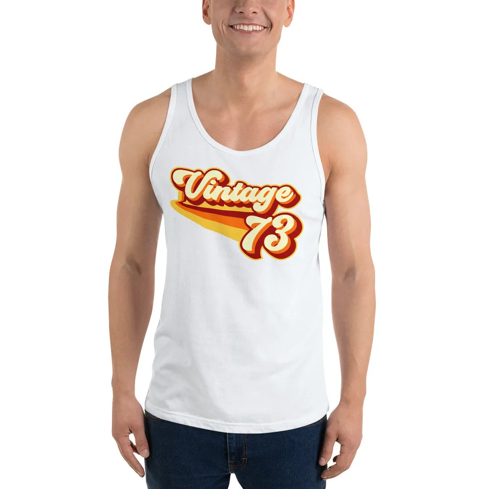 Vintage 1973 Warm Retro Lines Unisex  Tank Top