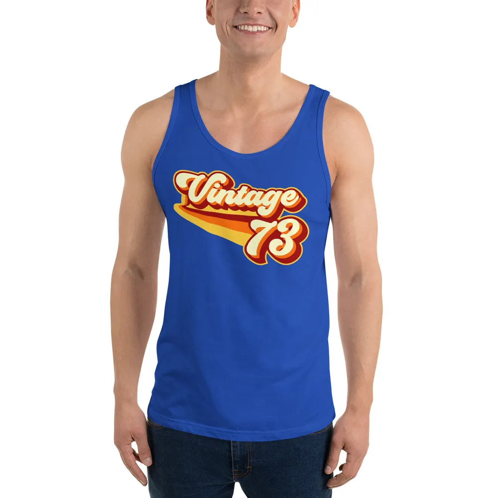 Vintage 1973 Warm Retro Lines Unisex  Tank Top