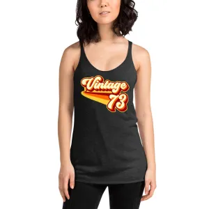 Vintage 1973 Warm Retro Lines Women's Racerback Tank