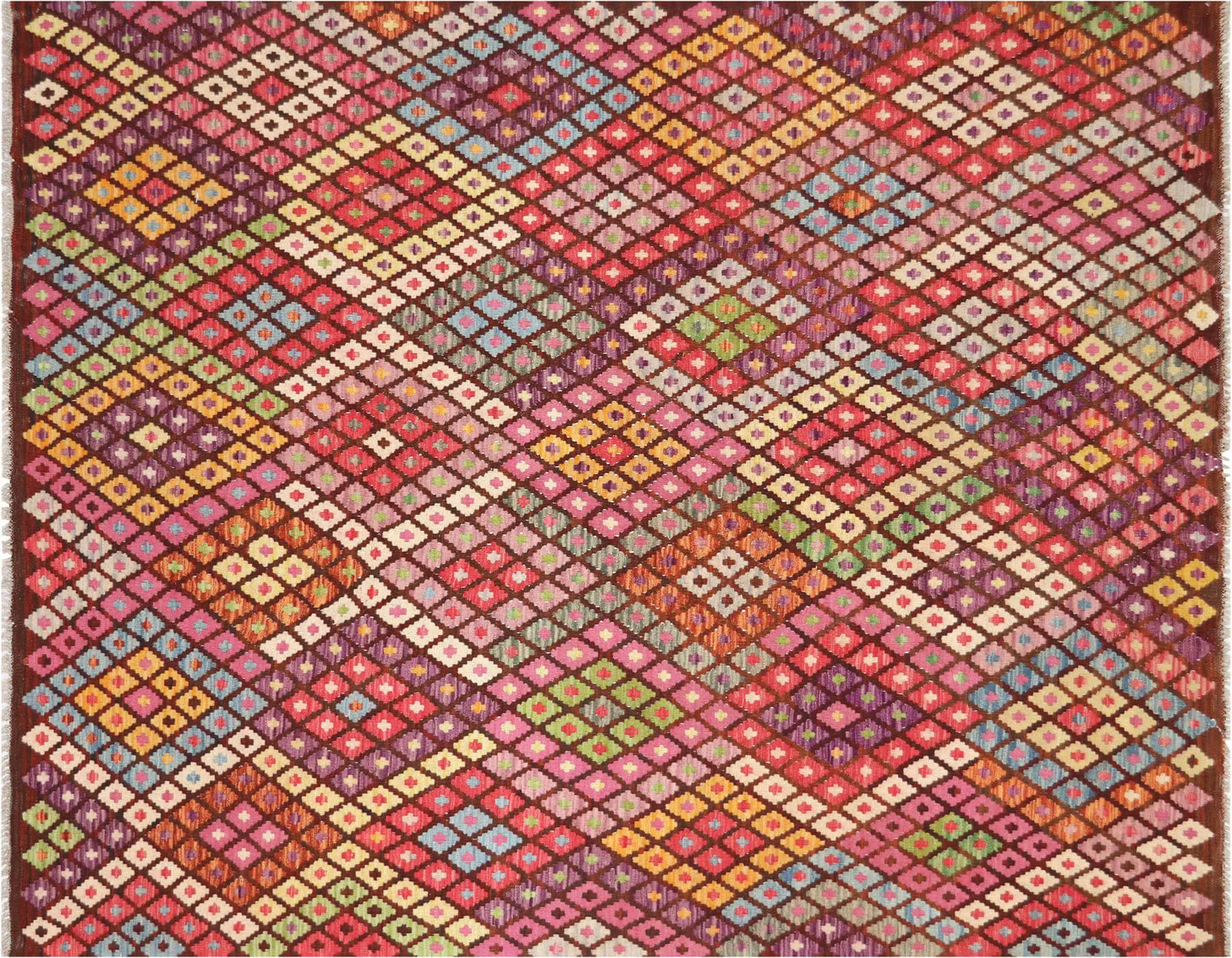 Vintage Afghan Maimana Kilim - 6'2" x 7'8"