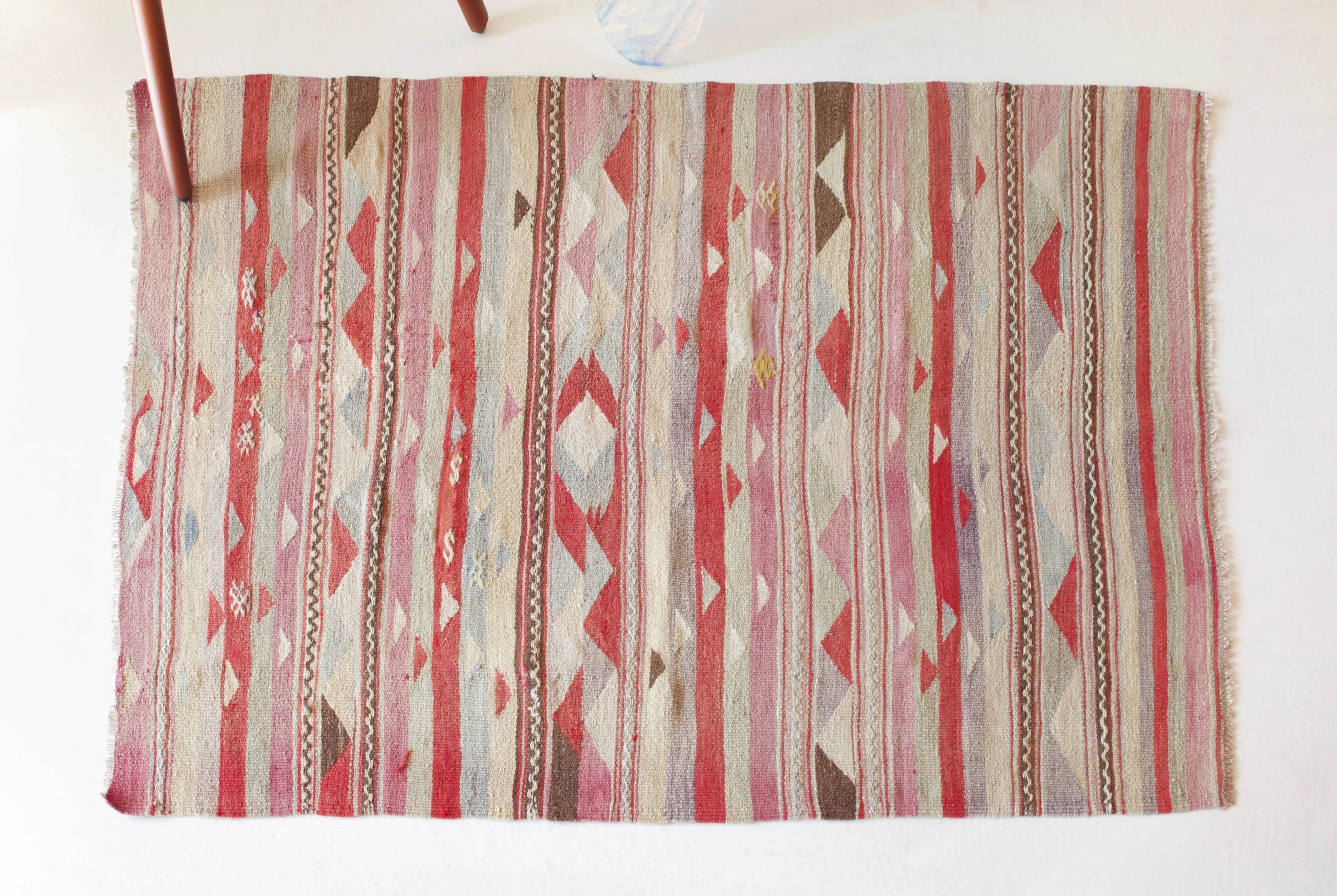 Vintage Mini Turkish Kilim Rug 3'3"x4'9"