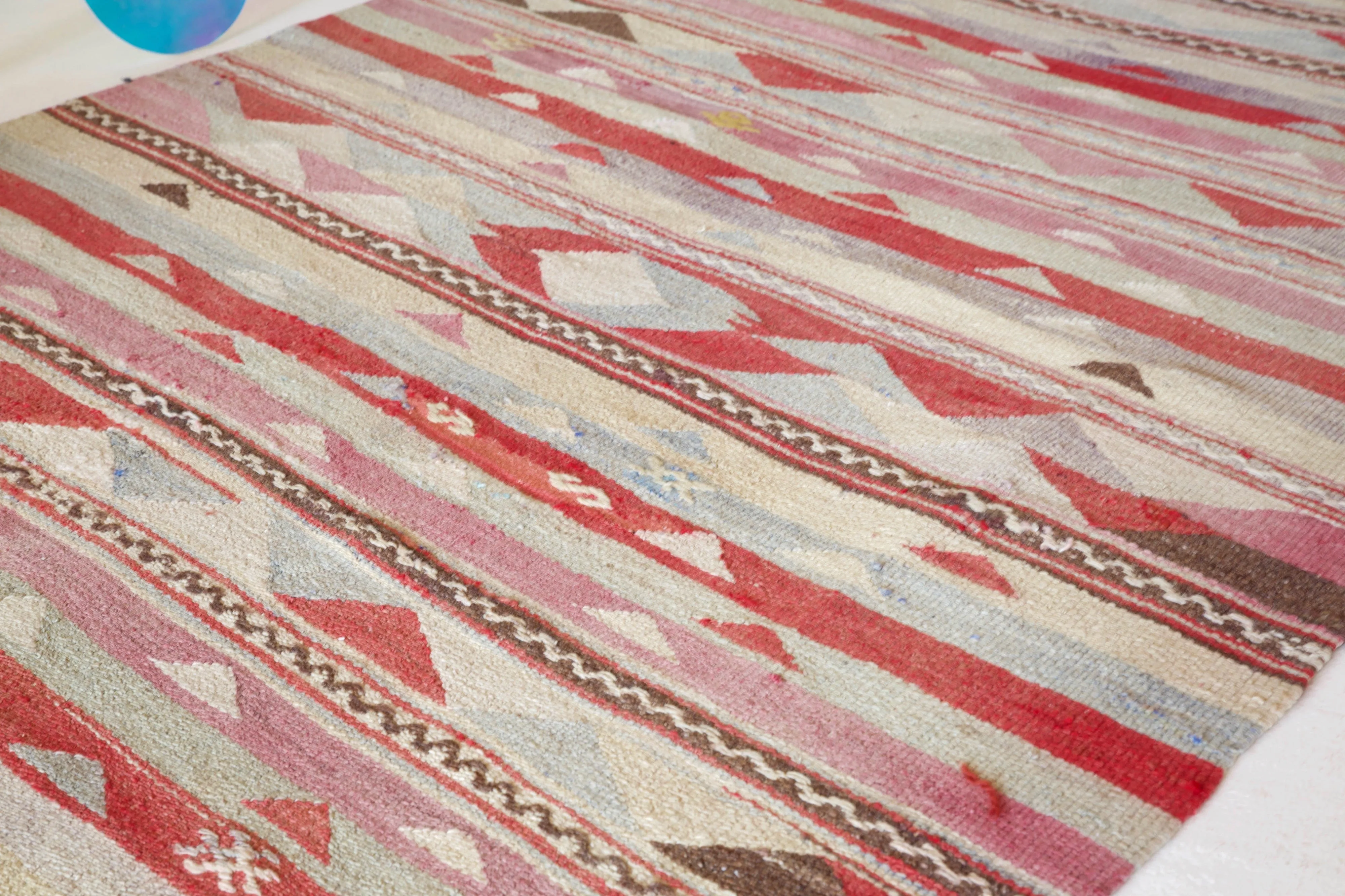 Vintage Mini Turkish Kilim Rug 3'3"x4'9"
