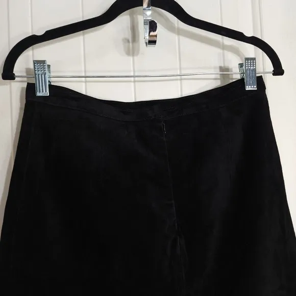 Vintage Rem Garson Pencil Skirt Womens 8 Black Suede Lined Back Slit Zip