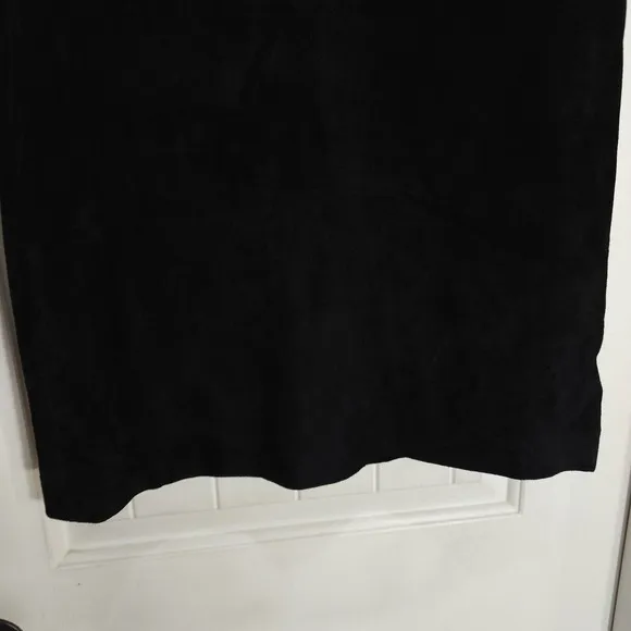 Vintage Rem Garson Pencil Skirt Womens 8 Black Suede Lined Back Slit Zip