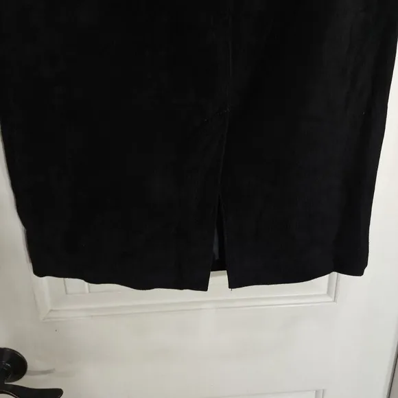 Vintage Rem Garson Pencil Skirt Womens 8 Black Suede Lined Back Slit Zip