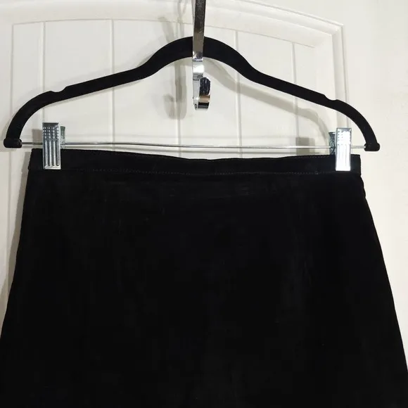 Vintage Rem Garson Pencil Skirt Womens 8 Black Suede Lined Back Slit Zip