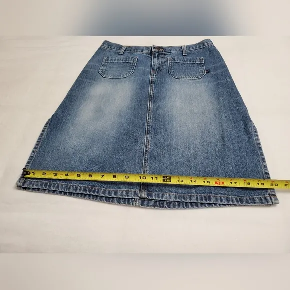 Vintage Y2K 90's Abercrombie &amp; Fitch Midi Slit Hem Denim Skirt Size 4 Retro Chic
