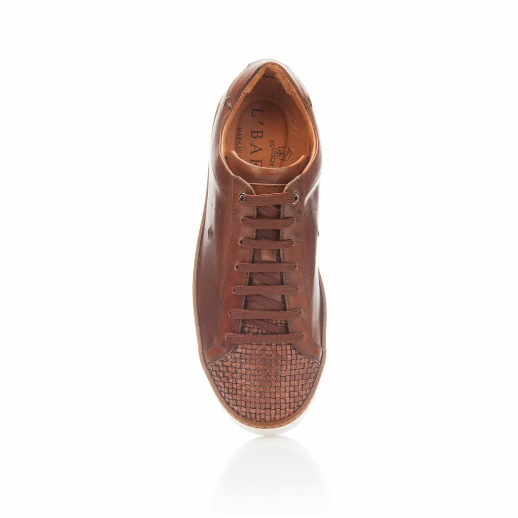 Walnut Hand Woven Leather Sneaker