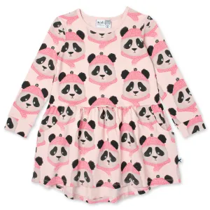 Warm Pandas Dress - Muted Pink