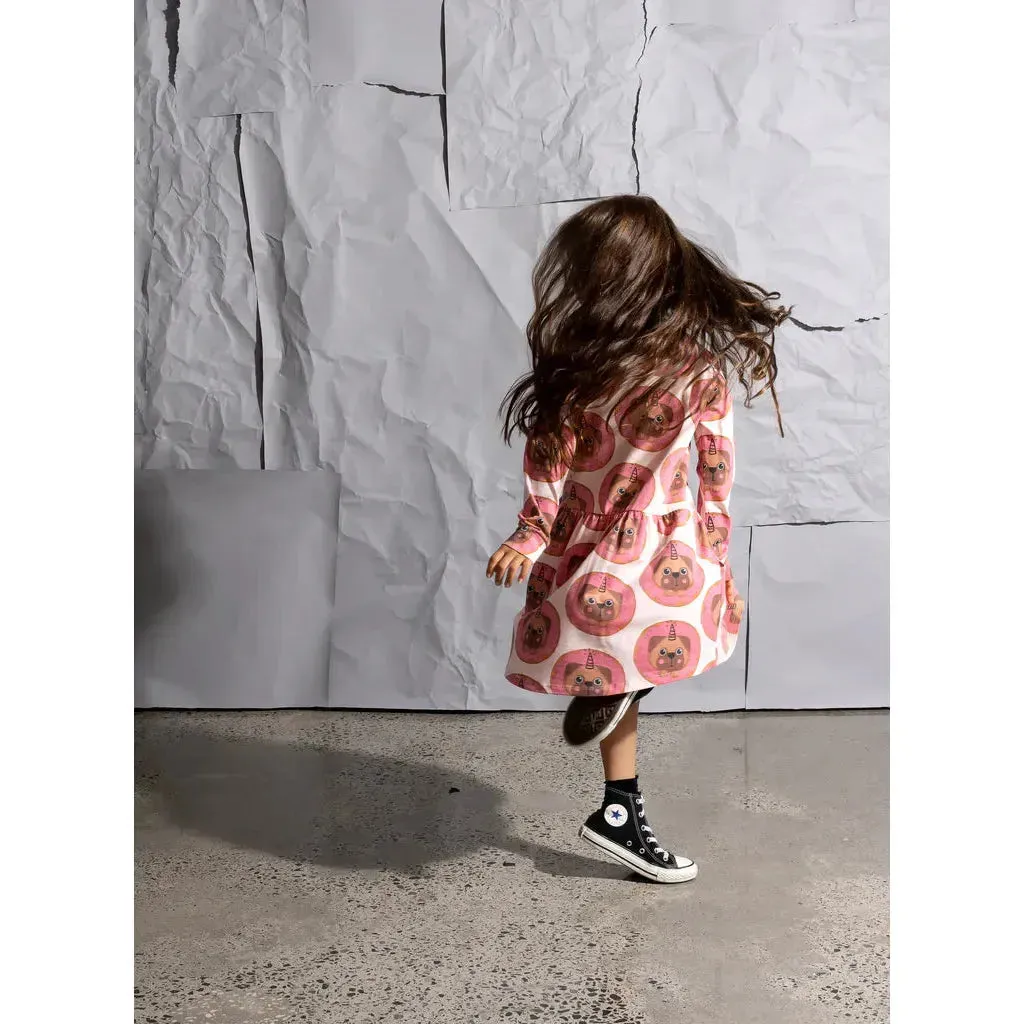 Warm Pandas Dress - Muted Pink