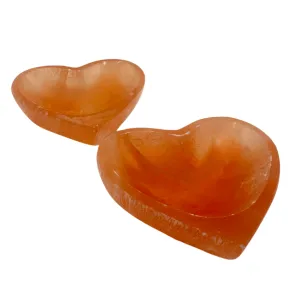 Warm Selenite Heart Dish