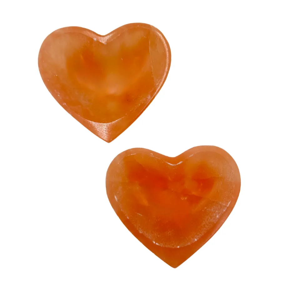 Warm Selenite Heart Dish