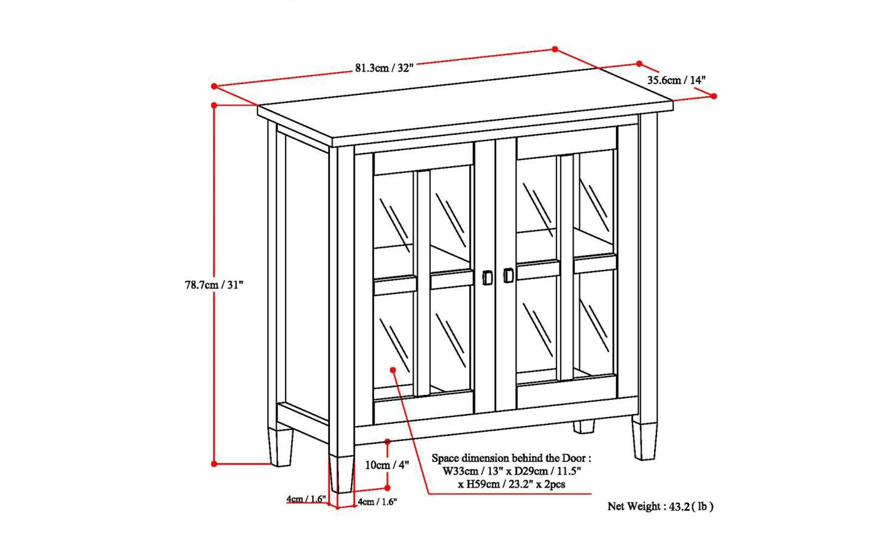 Warm Shaker Low Storage Cabinet