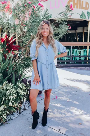 Western Chambray Mini Dress