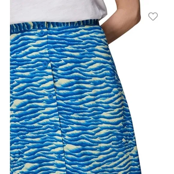 WHISTLES Seafoam Button Front Skirt