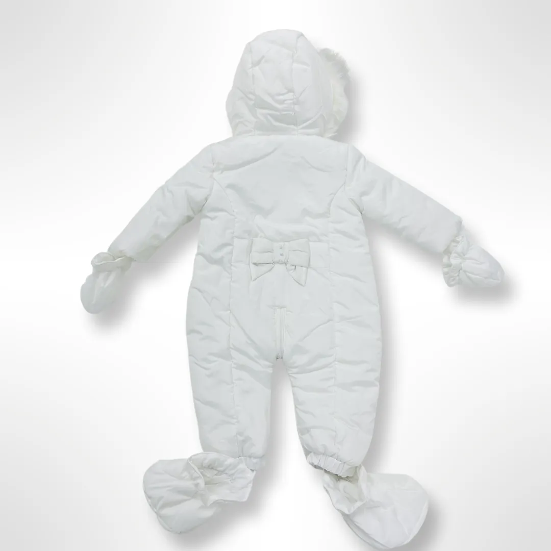 White Heart Beaded Pramsuit