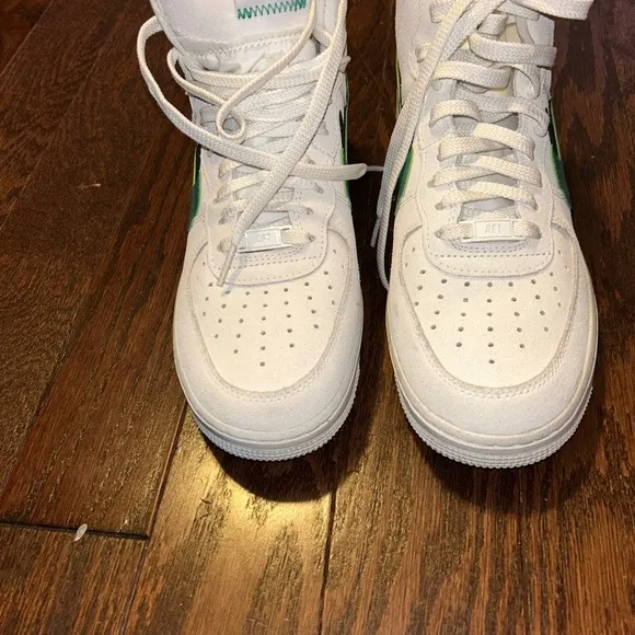 Women’s Nike Air Force 1 high SE ‘82 Neptune green suede swoosh sneakers