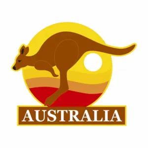 Woven Badge Aust Kangaroo Sunset