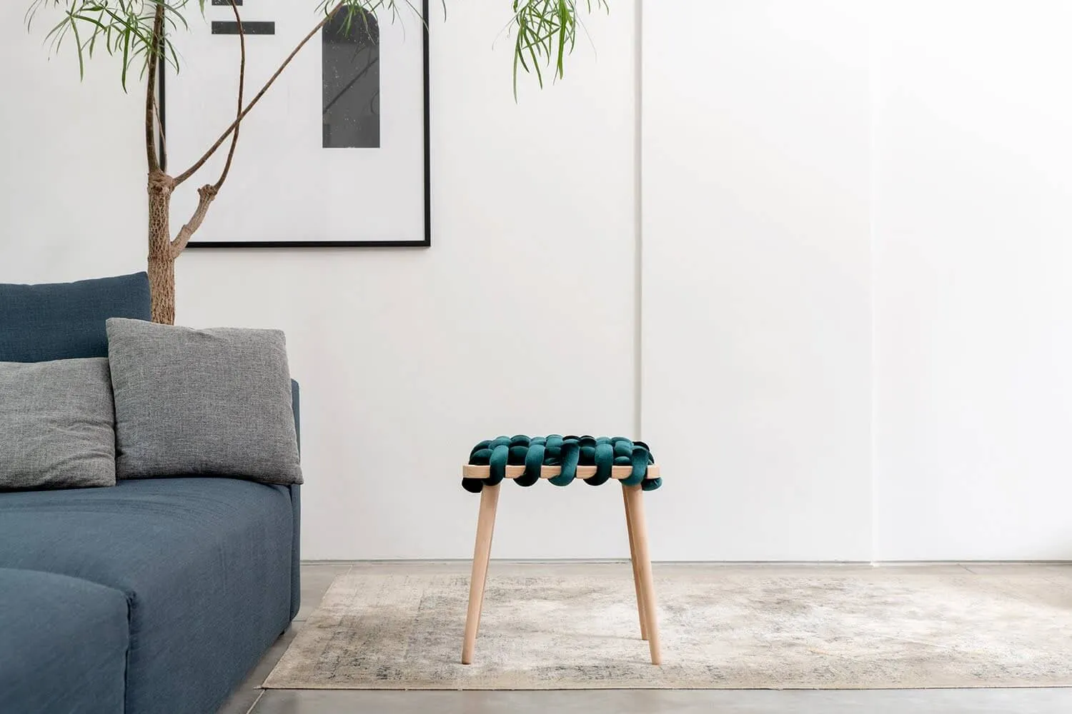 Woven Velvet Stool