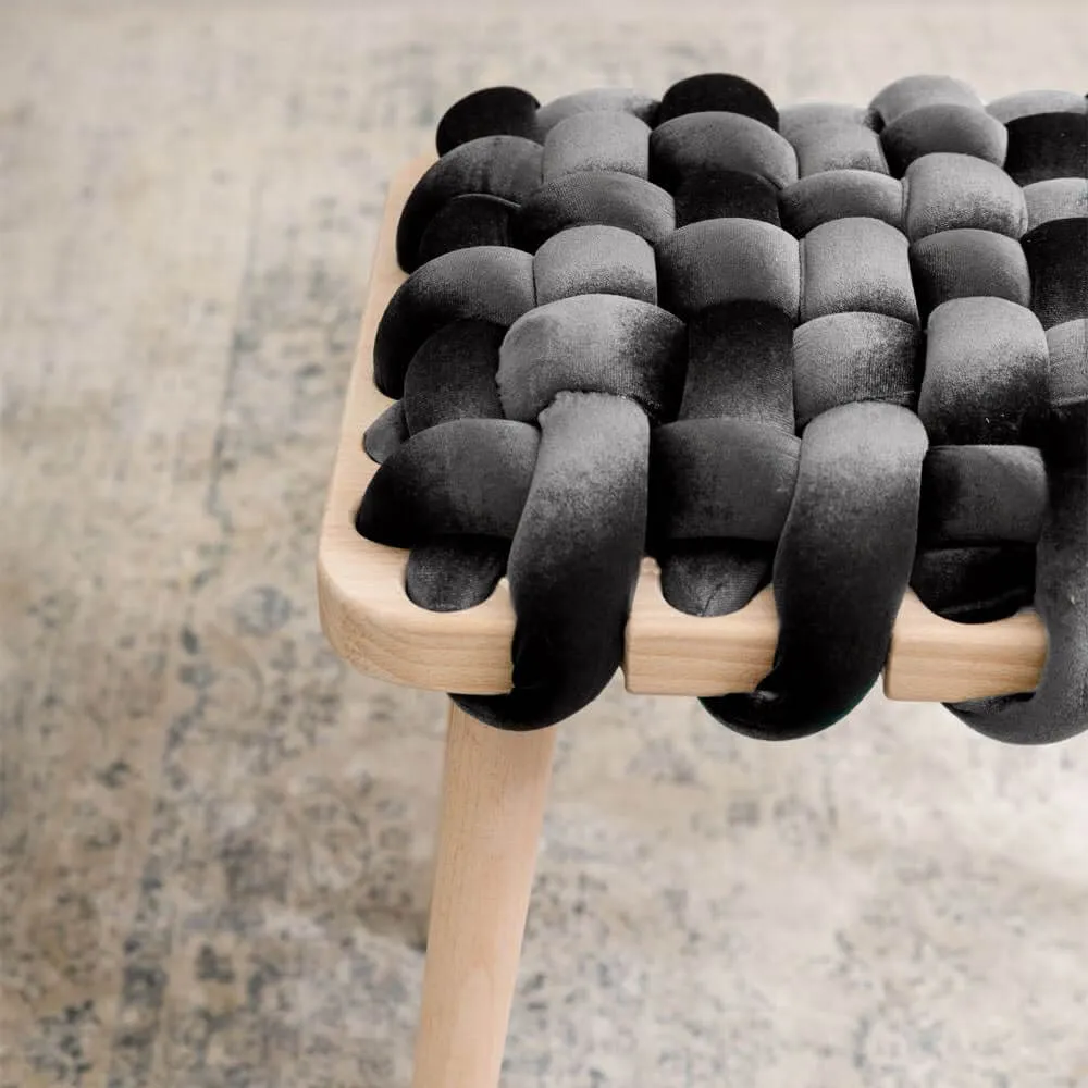 Woven Velvet Stool