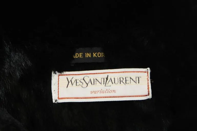 YVES SAINT LAURENT 1980s Teal Jacket, Sheared Beaver Size 8